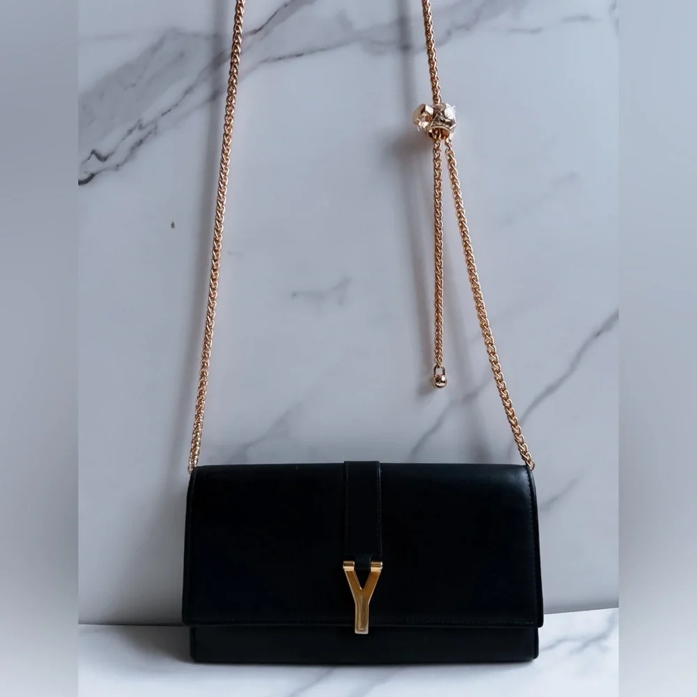 Authentic YSL Ligne Leather wallet on chain - Picture 5 of 13